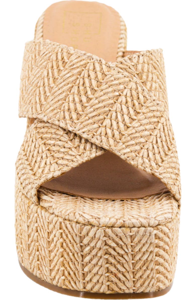 SHUSHOP Ludovica Platform Wedge Slide Sandal, Alternate, color, Natural Woven
