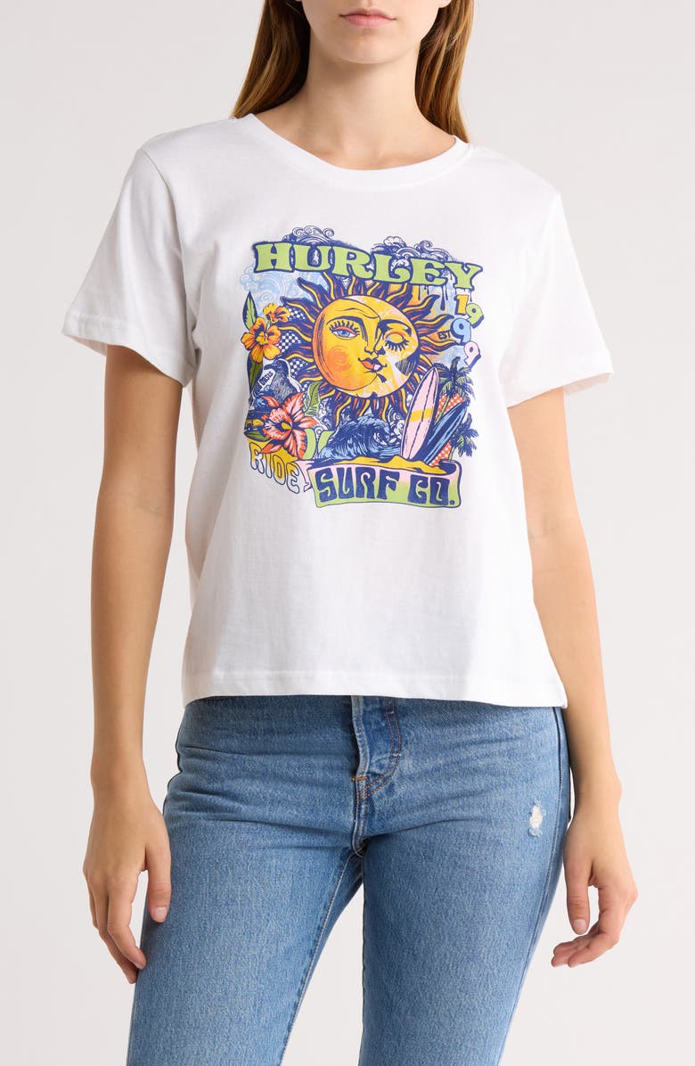 Hurley Along For the Ride Graphic T-Shirt, Main, color, White