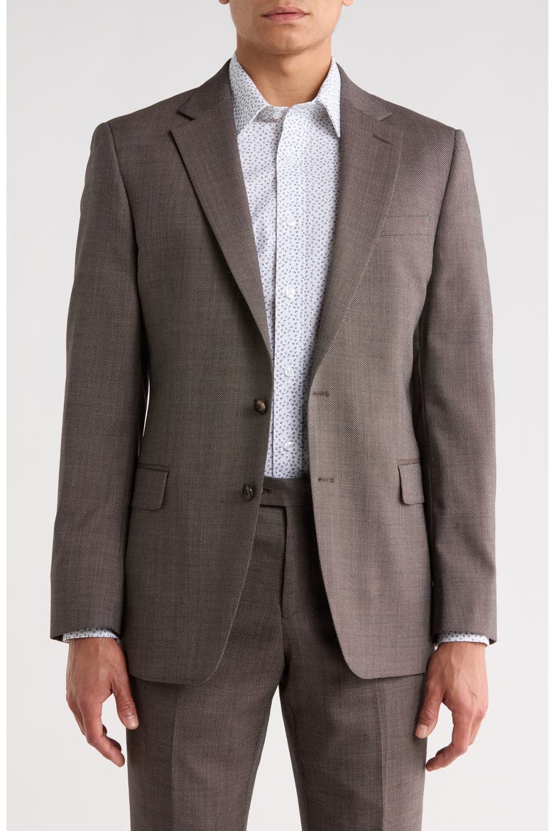 Wool Blend Two-Button Sport Coat, Main, color, BROWN