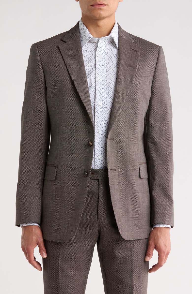Original Penguin Wool Blend Two-Button Sport Coat, Main, color, Brown