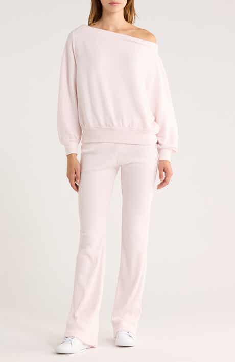 Abound Hacci One-Shoulder Top & Flared Pants Set