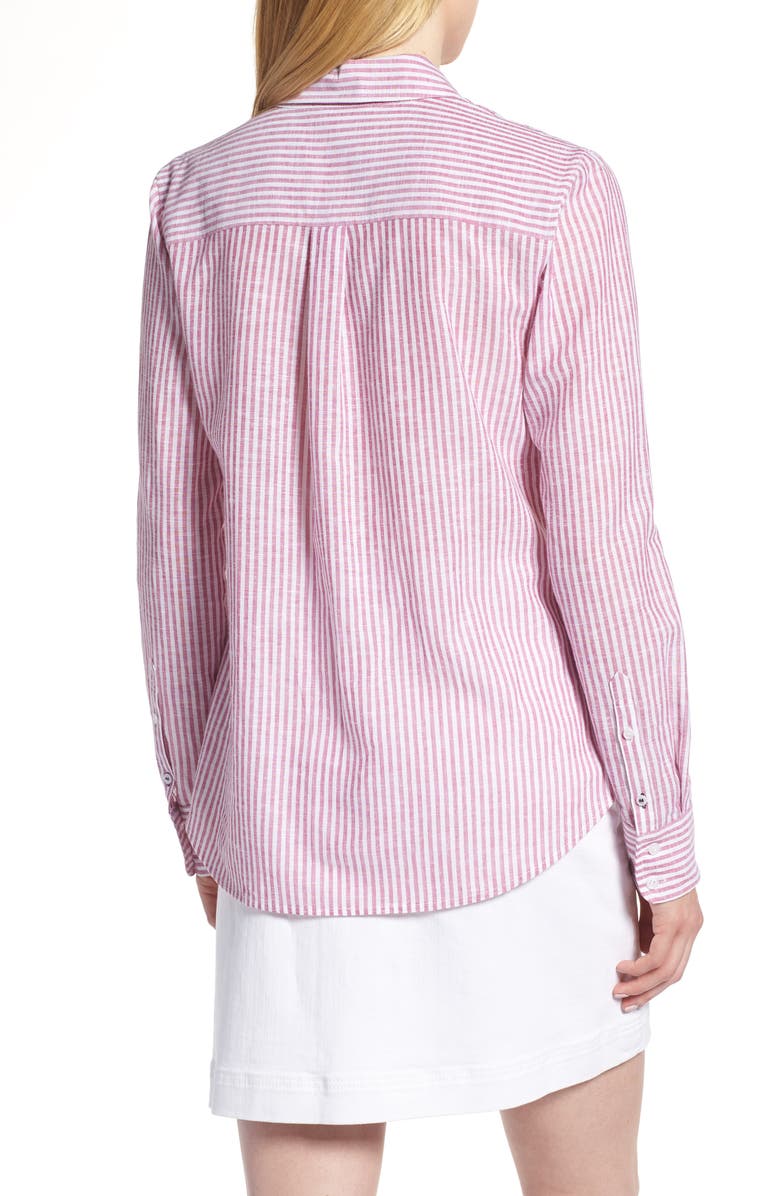1901 Button Up Stripe Shirt, Alternate, color, Pink- White Stripe