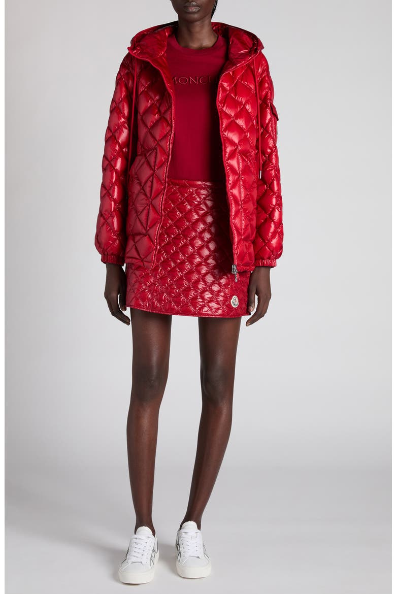 Quilted Miniskirt, Alternate, color, RED AUBURN