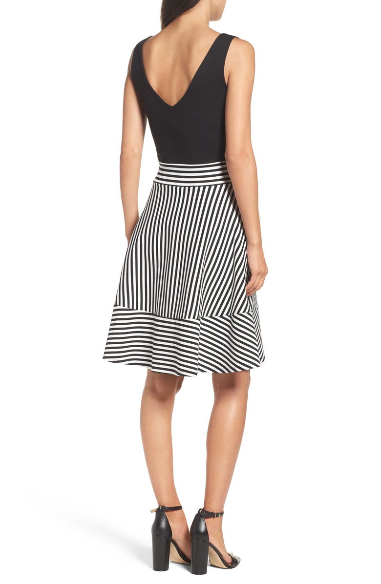 Felicity & Coco Lala Stripe Fit & Flare Dress, Alternate, color, 