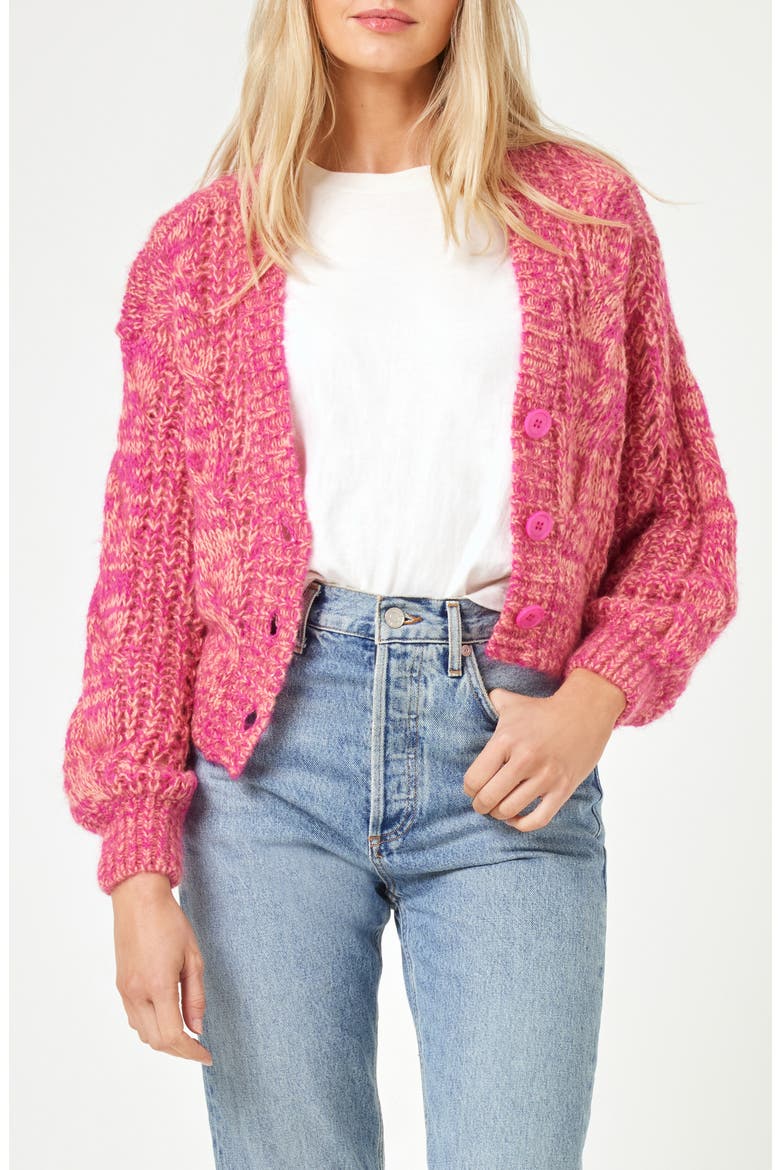 Strawberry Fields Cropped Cardigan, Main, color, STRAWBERRY MARL