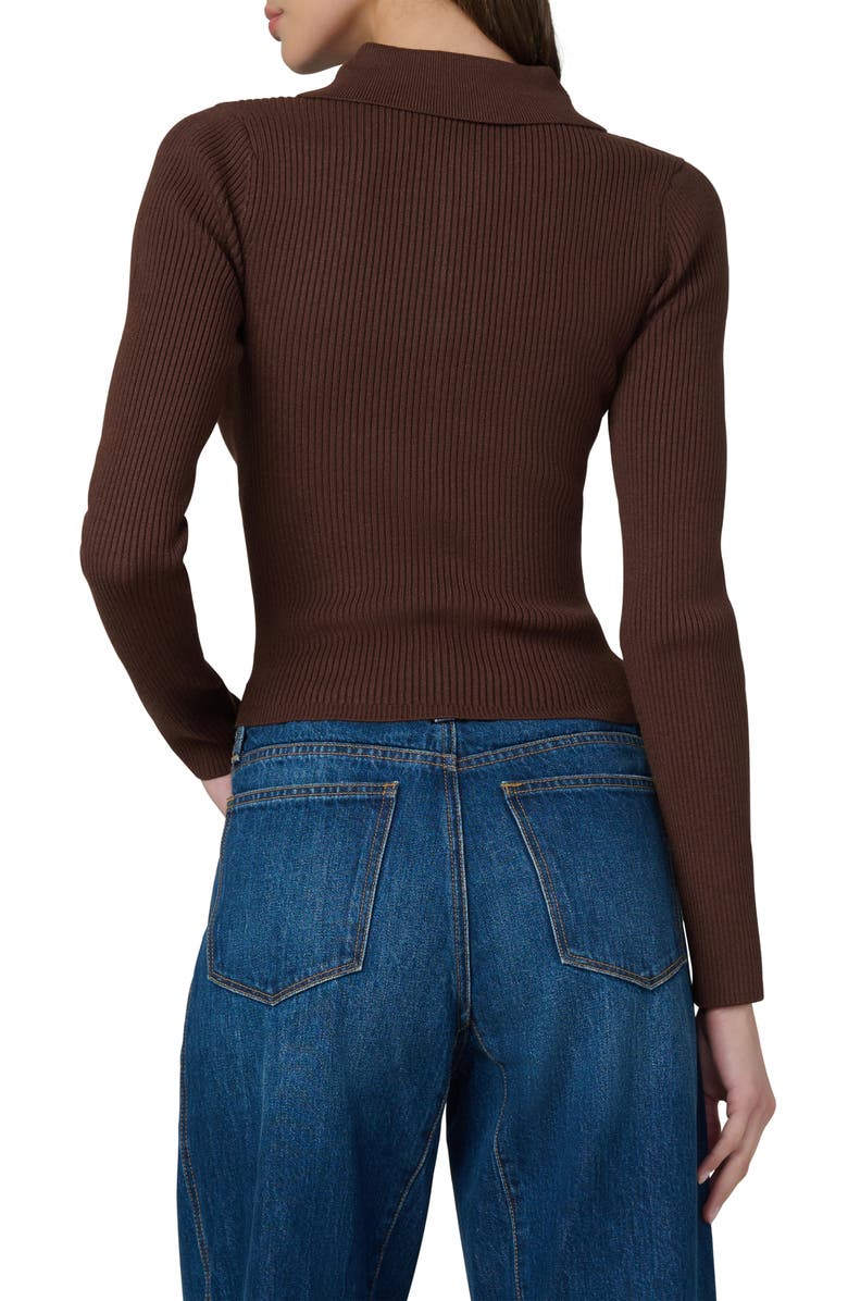 Joe's The Lisa Crop Rib Polo Sweater, Alternate, color, Chocolate