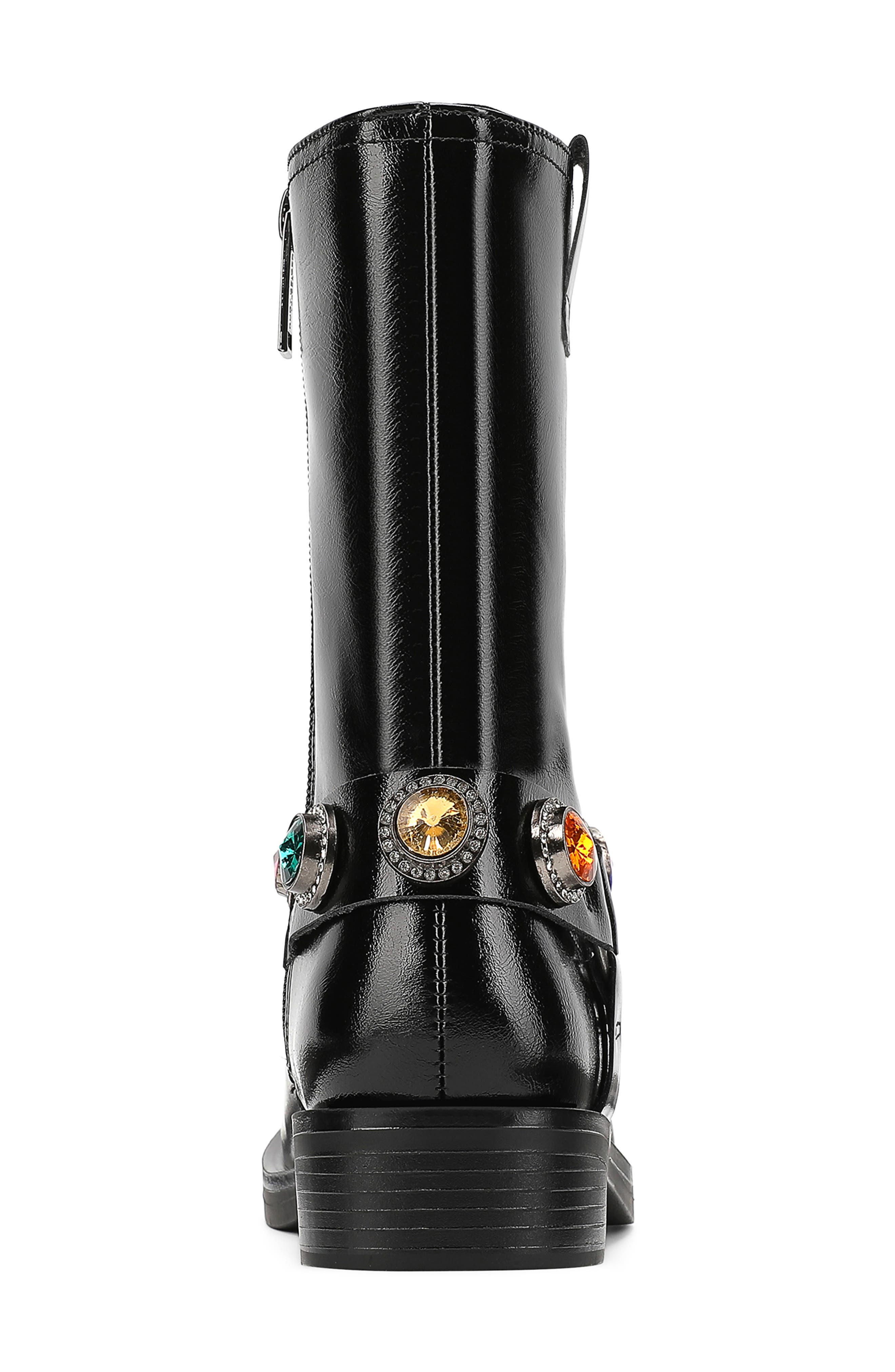 Kids' Octavia Faux Leather Biker Boot, Alternate, color, BLACK