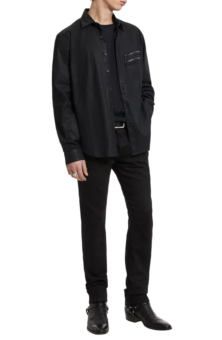 John Varvatos Slim Fit Button-Up Shirt Jacket, Alternate, color, Navy