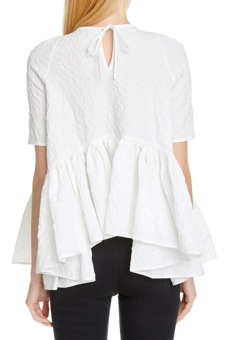 Susi Floral Matelassé Top, Alternate, color, WHITE