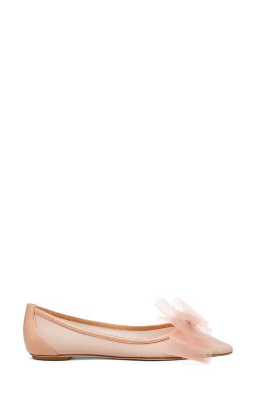Stuart Weitzman Blushing Bow Mesh Ballerina Flats