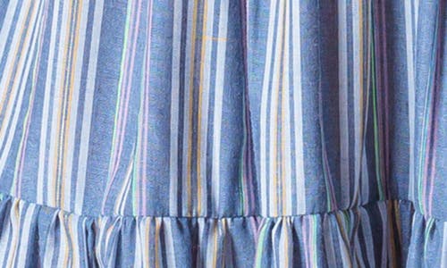 FLYING TOMATO FLYING TOMATO STRIPE TIERED COTTON MAXI DRESS
