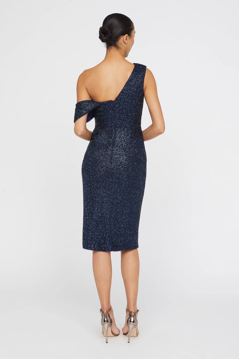 Briella One-Shoulder Cocktail, Alternate, color, Navy
