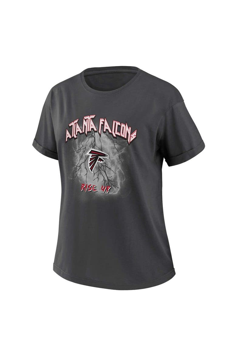 Women's WEAR by Erin Andrews Charcoal Atlanta Falcons Boyfriend T-Shirt, Alternate, color, Charcoal