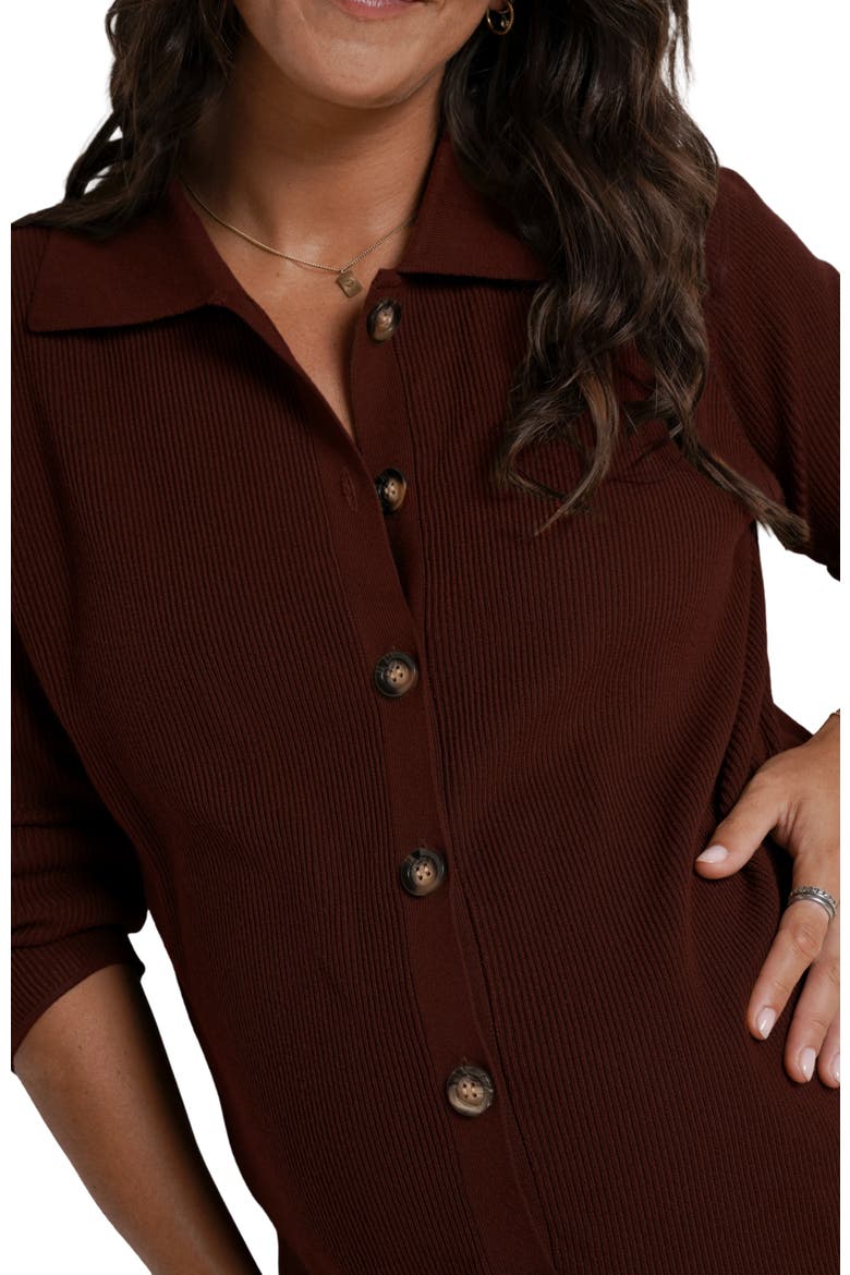 Thomasine Maternity & Nursing Knit Cardigan, Alternate, color, Chocolate