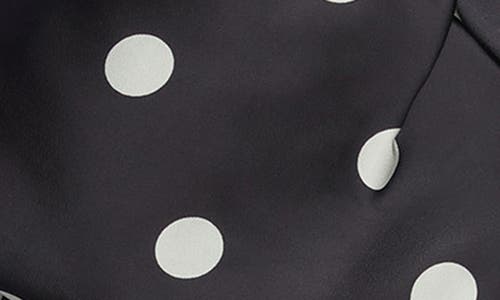 Bardot Brydie Polka Dot Strapless Bow Minidress In Black Silver Spot