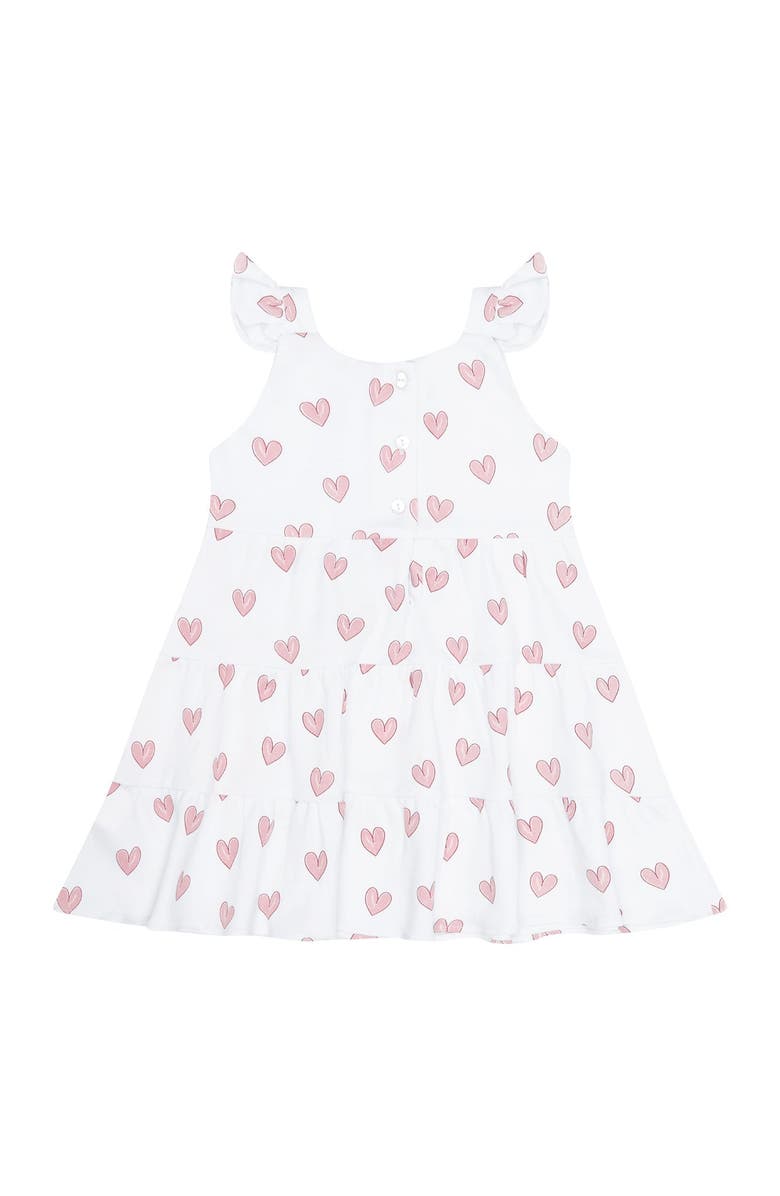 Nellapima Pink Heart Print Ruffle Dress - Toddler & Little Kid, Alternate, color, Pink