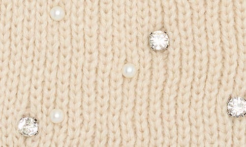Nanette Lepore Scattered Embellished Faux Fur Pompom Beanie