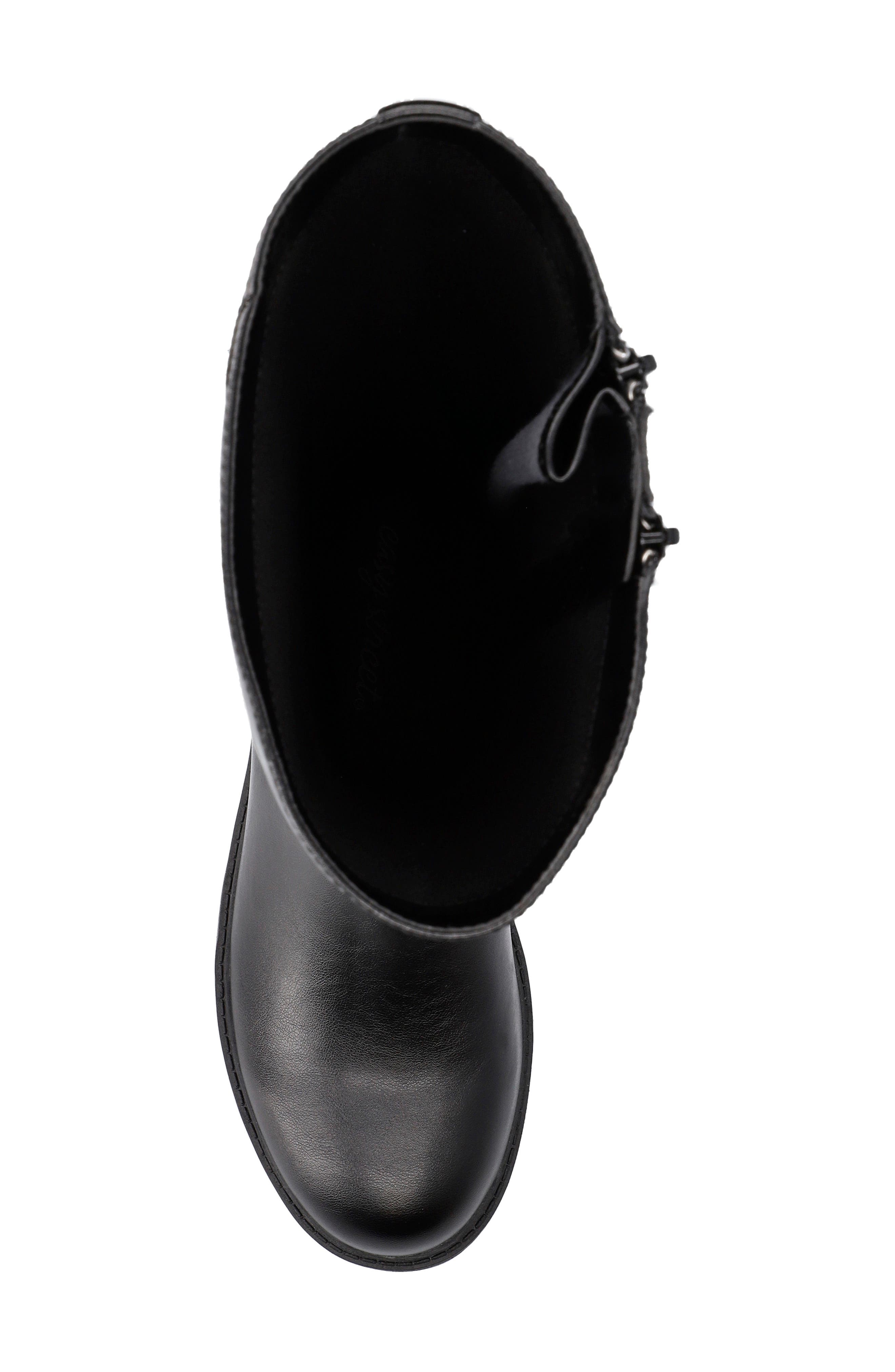 EASY STREET Erica Mixed Media Equestrian Boot, Alternate, color, Black