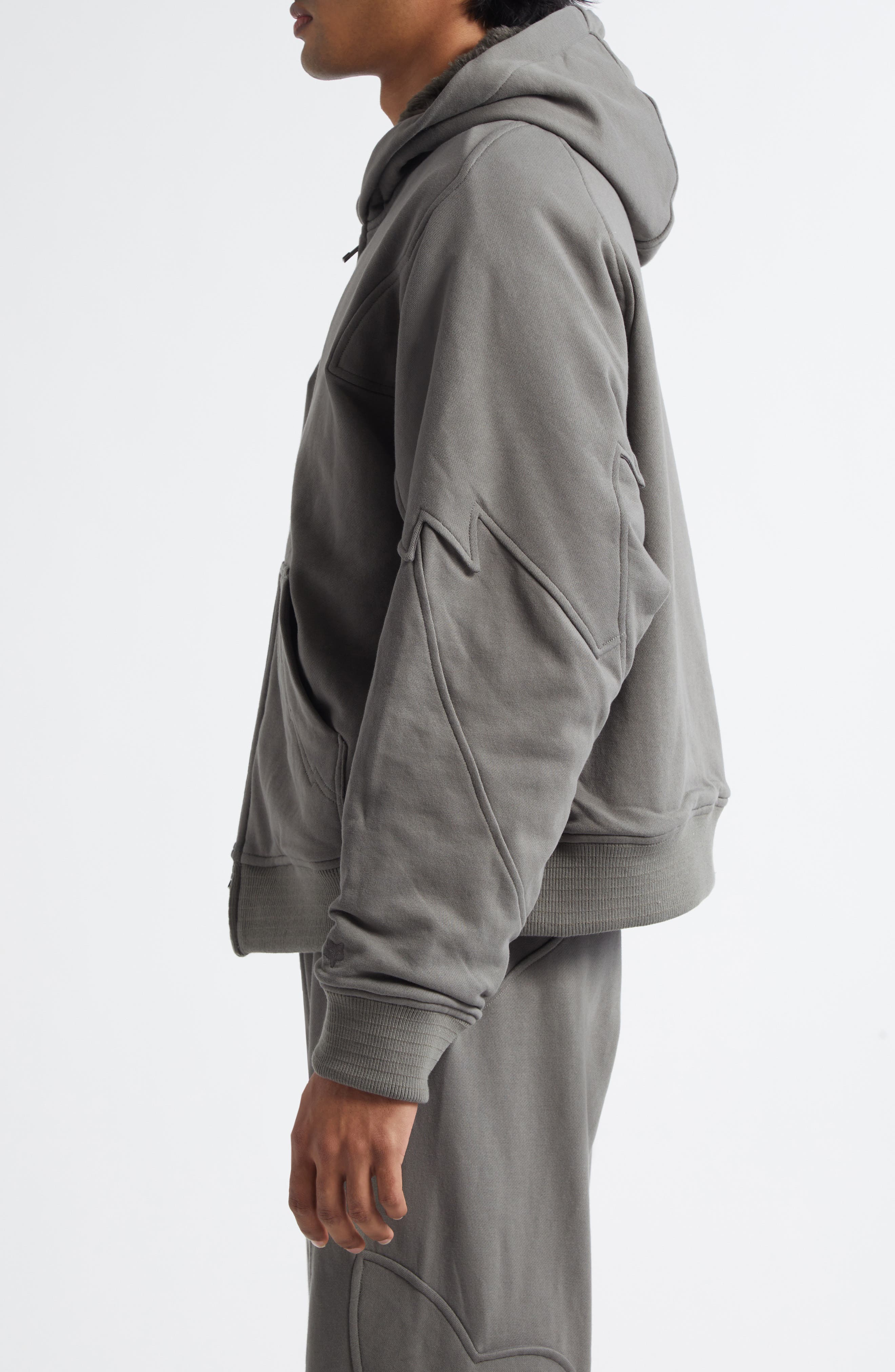 x Kiko Kostadinov Faux Fur Lined Fleece Zip Hoodie (Men) | Nordstrom