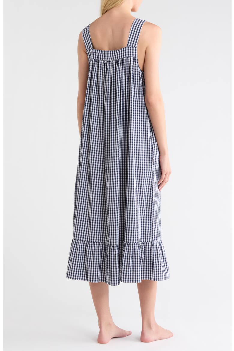 Cotton Shirting Nightgown, Alternate, color, NAVY PETITE GINGHAM