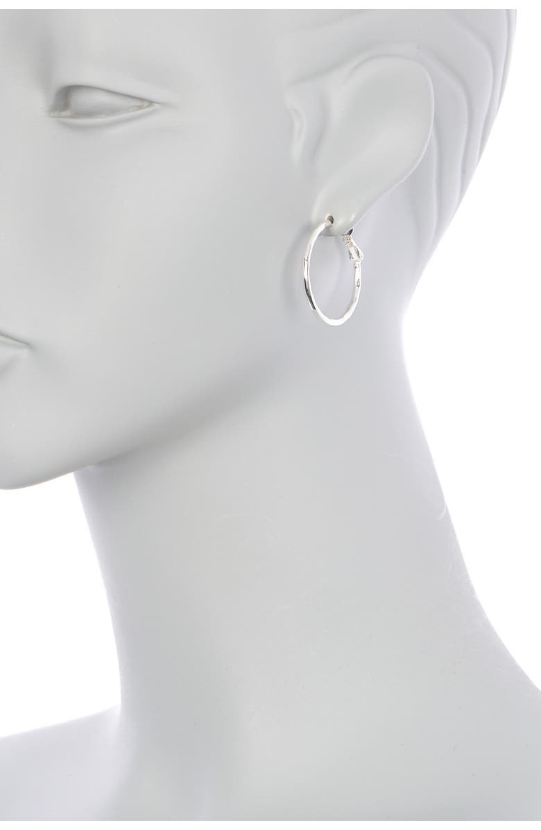 NORDSTROM RACK 30mm Textured Hoop Earrings, Alternate, color, Rhodium