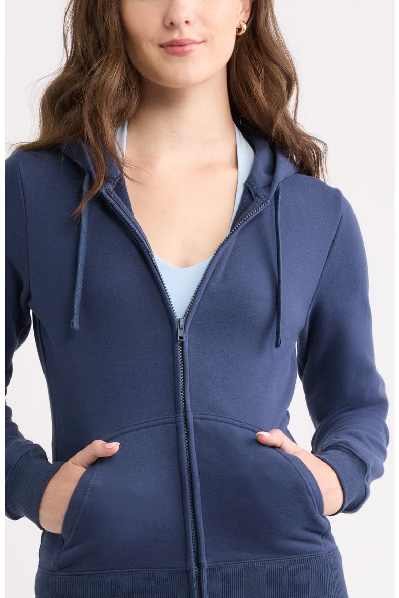 Slim Fit Zip Hoodie, Alternate, color, NAVY INDIGO