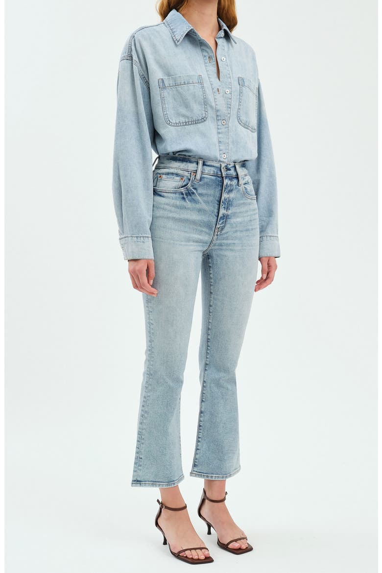 Shy Girl High Rise Crop Flare Jeans, Alternate, color, MIRACLE