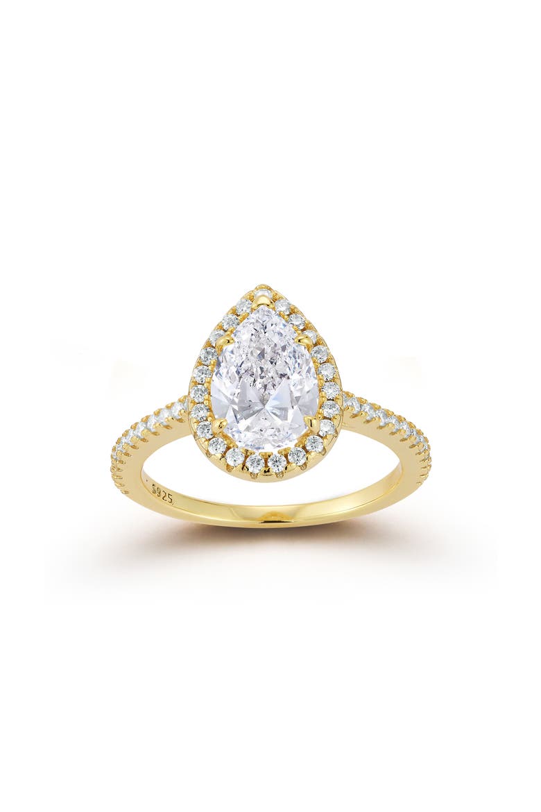 Pear Moissanite Halo Ring, Main, color, GOLD