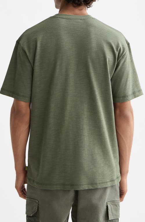 Scotch & Soda Relaxed Fit Slub Cotton Pocket T-shirt In Green