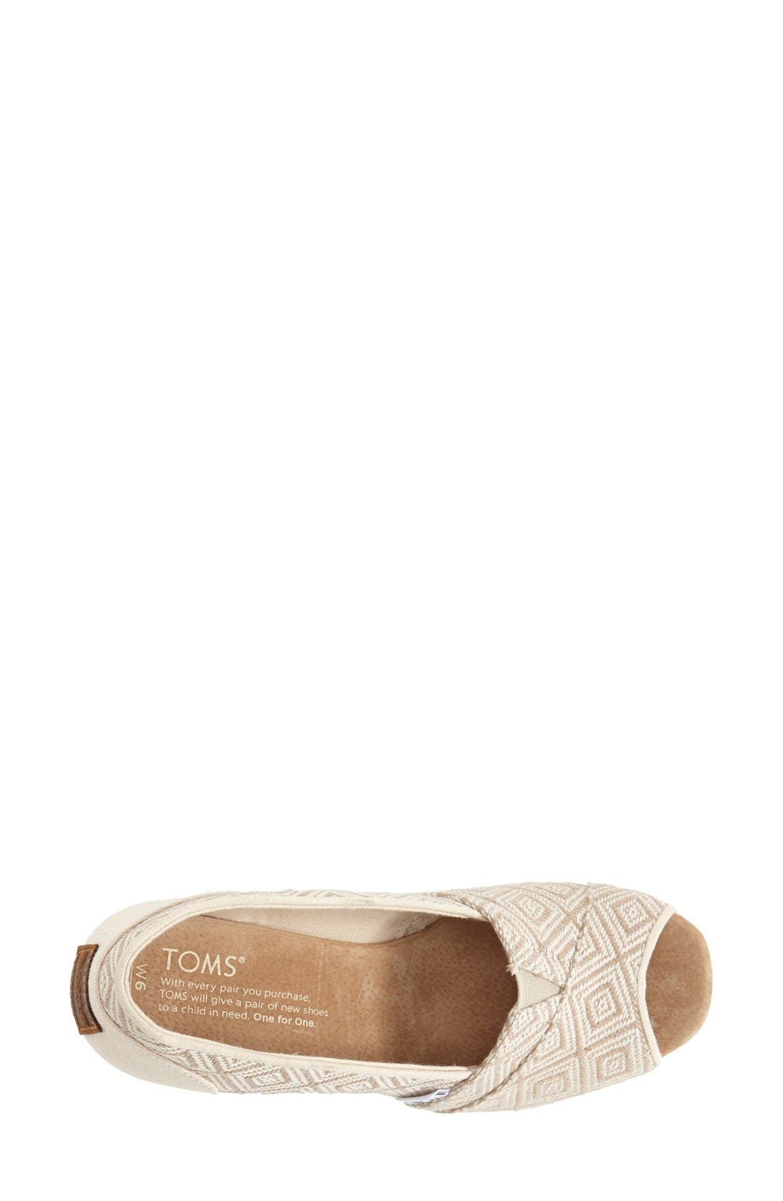 TOMS 'Classic' Woven Wedge Sandal, Alternate, color, 
