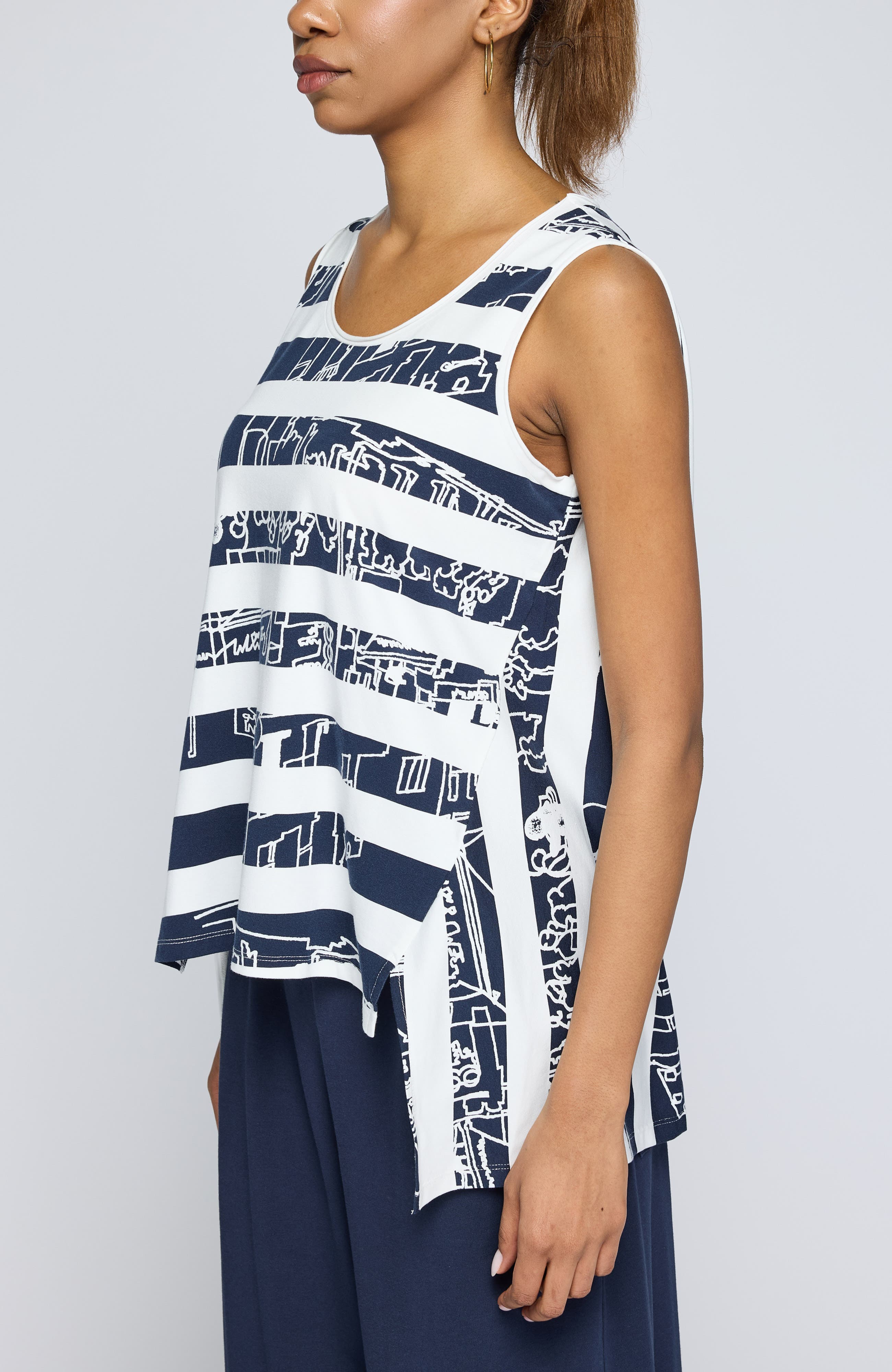 Ondine Striped High-Low Top - image 4