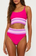 Beach Riot Millie Colorblock High Waist Bikini Bottoms
