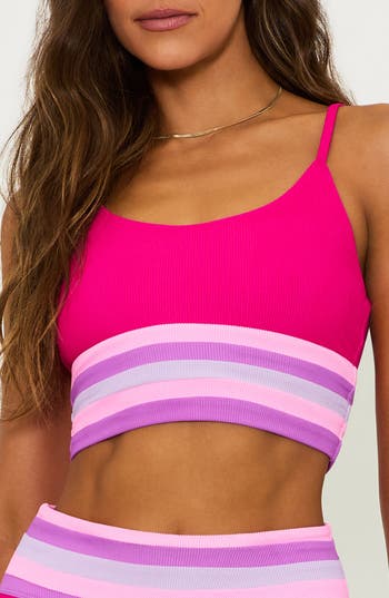 Beach Riot Mae Rib Colorblock Bikini Top
