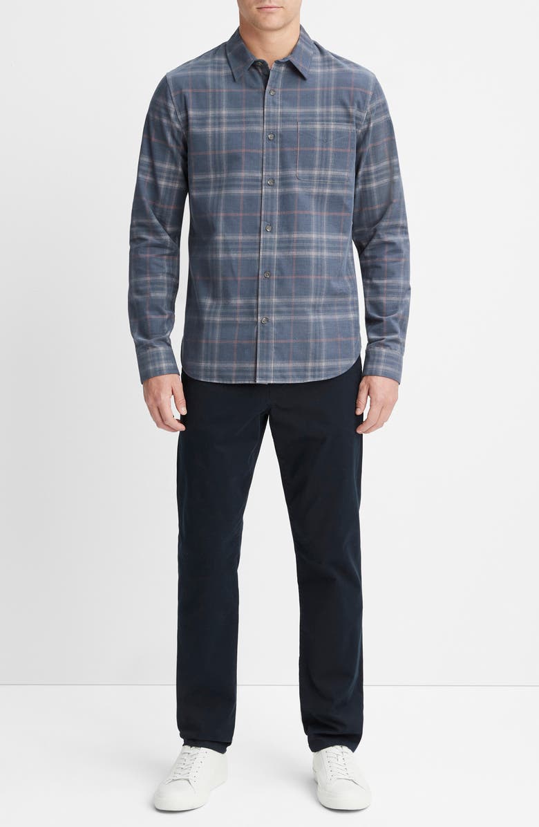 Vince Plaid Corduroy Button-Up Shirt, Alternate, color, 