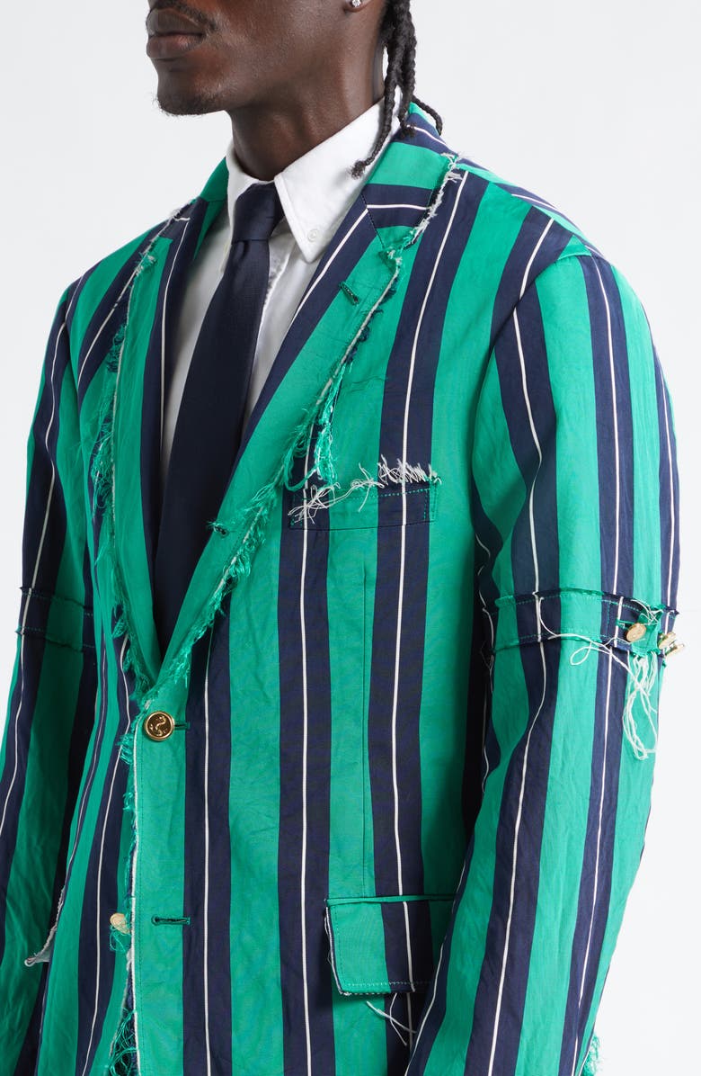 Thom Browne Unconstructed Silk & Cotton Sport Coat, Alternate, color, Green