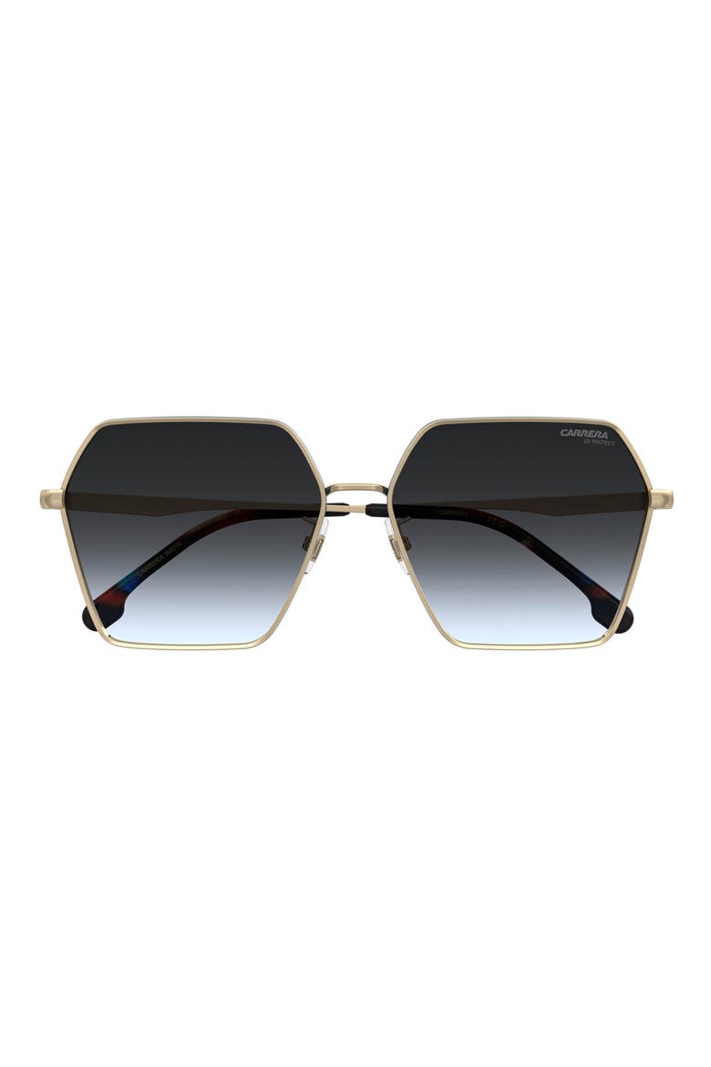 60mm Gradient Rectangular Sunglasses, Main, color, GOLD TEAL/ DARK GREY