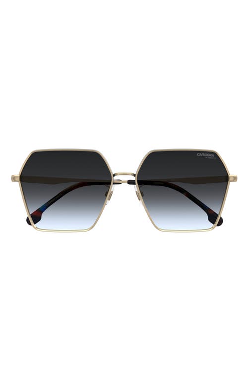 Carrera Eyewear 60mm Gradient Rectangular Sunglasses In Gold Teal/dark Grey