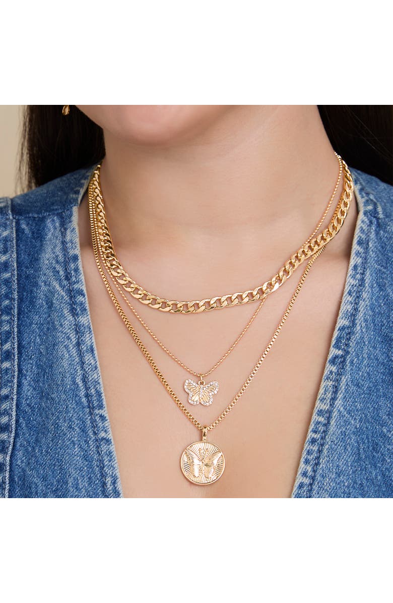 Jessica Simpson 3-Piece Butterfly Necklace, Alternate, color, 