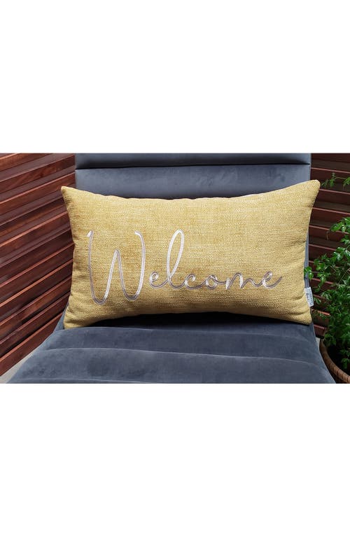 Studiochic Sentiments Welcome Embroidered Accent Pillow In Green