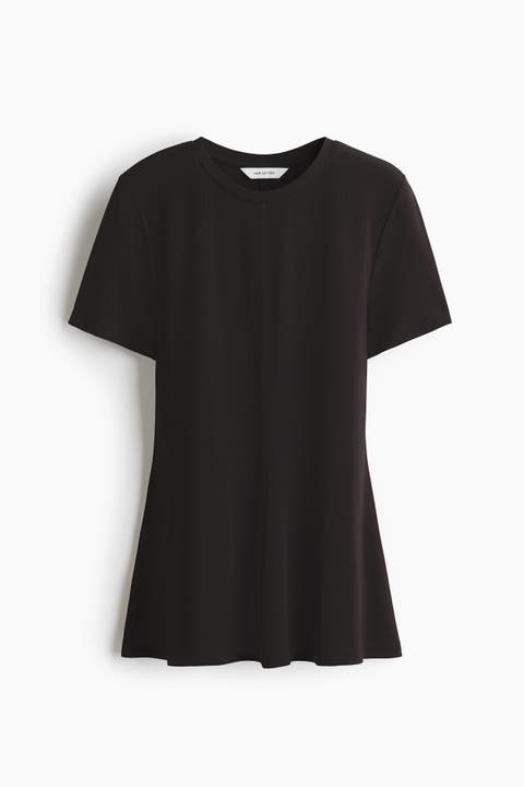 Interlock Peplum Top