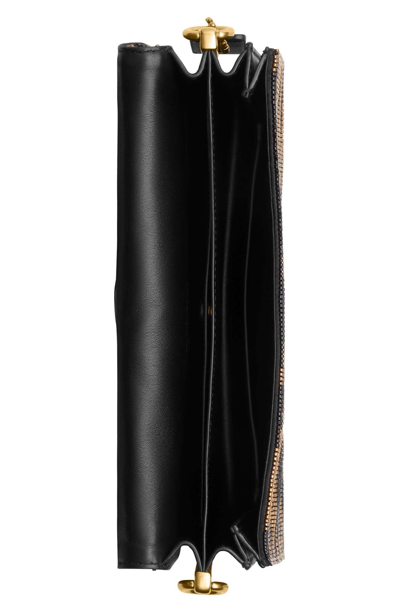 COACH Tabby Beaded Tiger Stripe Shoulder Bag, Alternate, color, Black