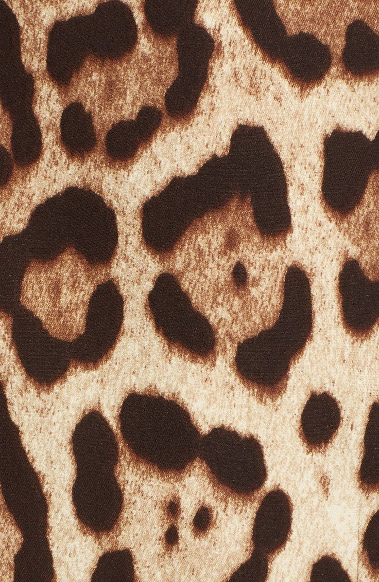 Dolce&Gabbana Leopard Print Stretch Cady Blouse, Alternate, color, 
