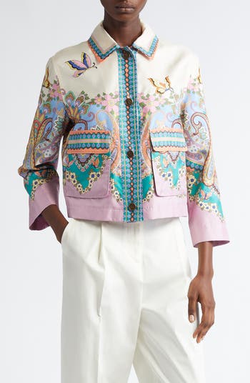 Etro Floral Paisley Silk Twill Jacket | Nordstrom