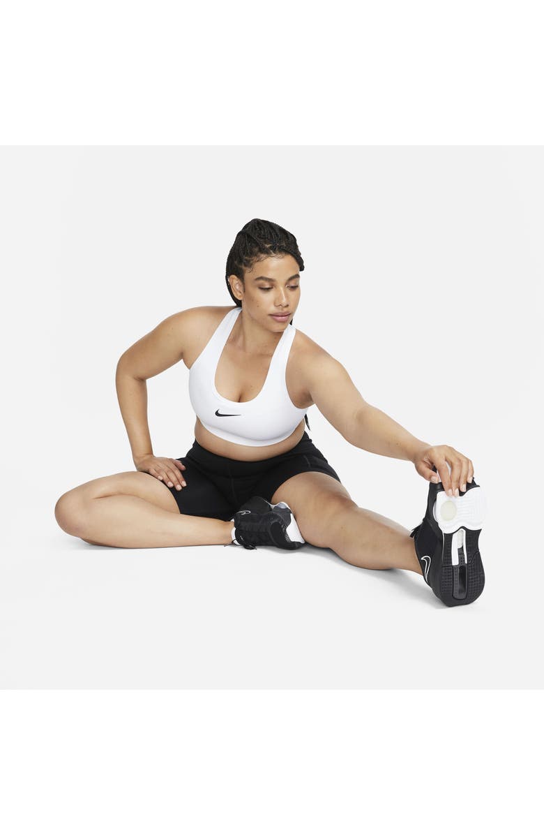 Nike Dri-FIT Swish High Support Sports Bra, Alternate, color, 100 White/White/Black