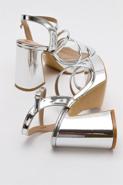 Prologue Shoes Heas Platform Sandal In Silver