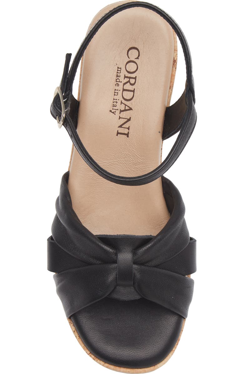 Cordani Jeffy Cork Platform Sandal, Alternate, color, Black Leather