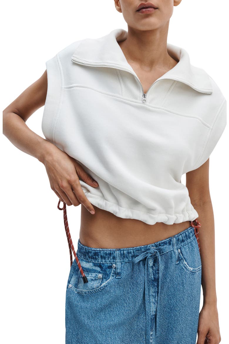 Vintage Terry Half Zip Muscle Sweatshirt, Alternate, color, CREAM