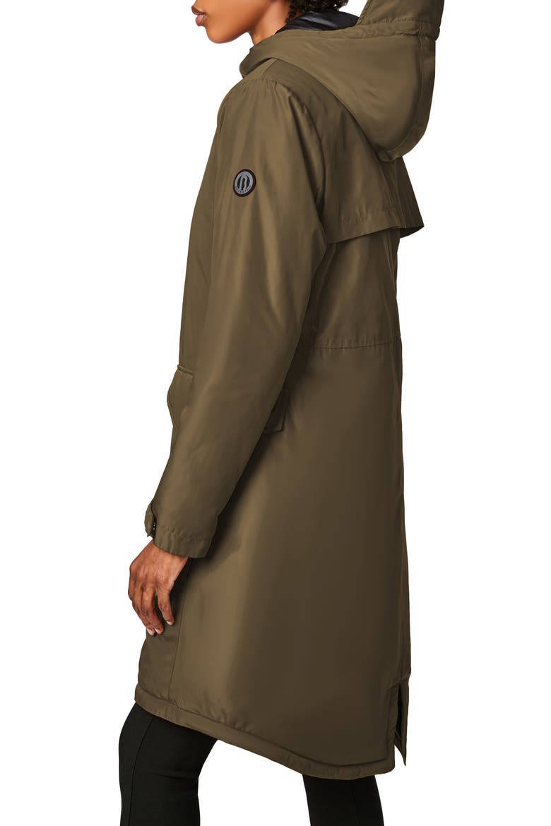 Insulated Hooded Raincoat, Alternate, color, OLIVIA