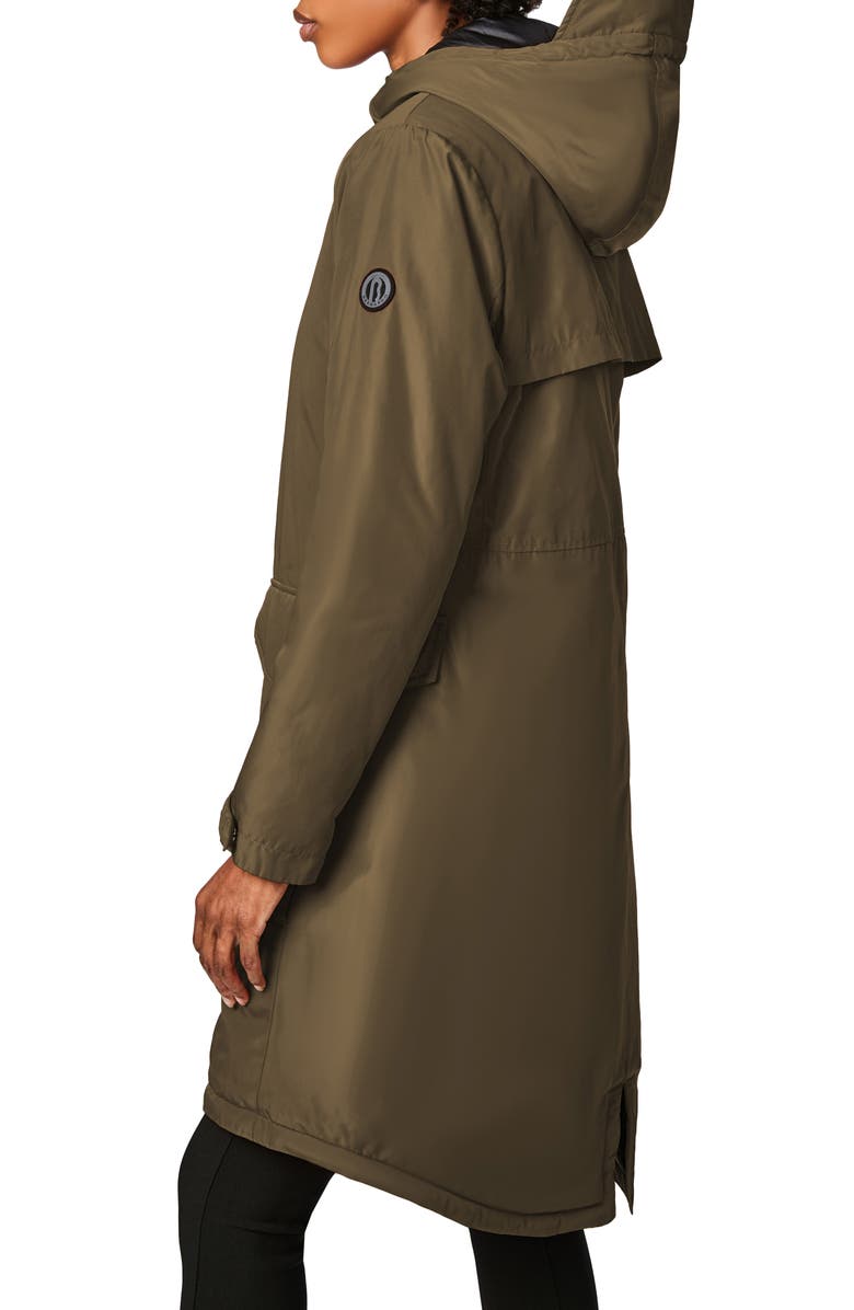 Bernardo Insulated Hooded Raincoat, Alternate, color, Olivia