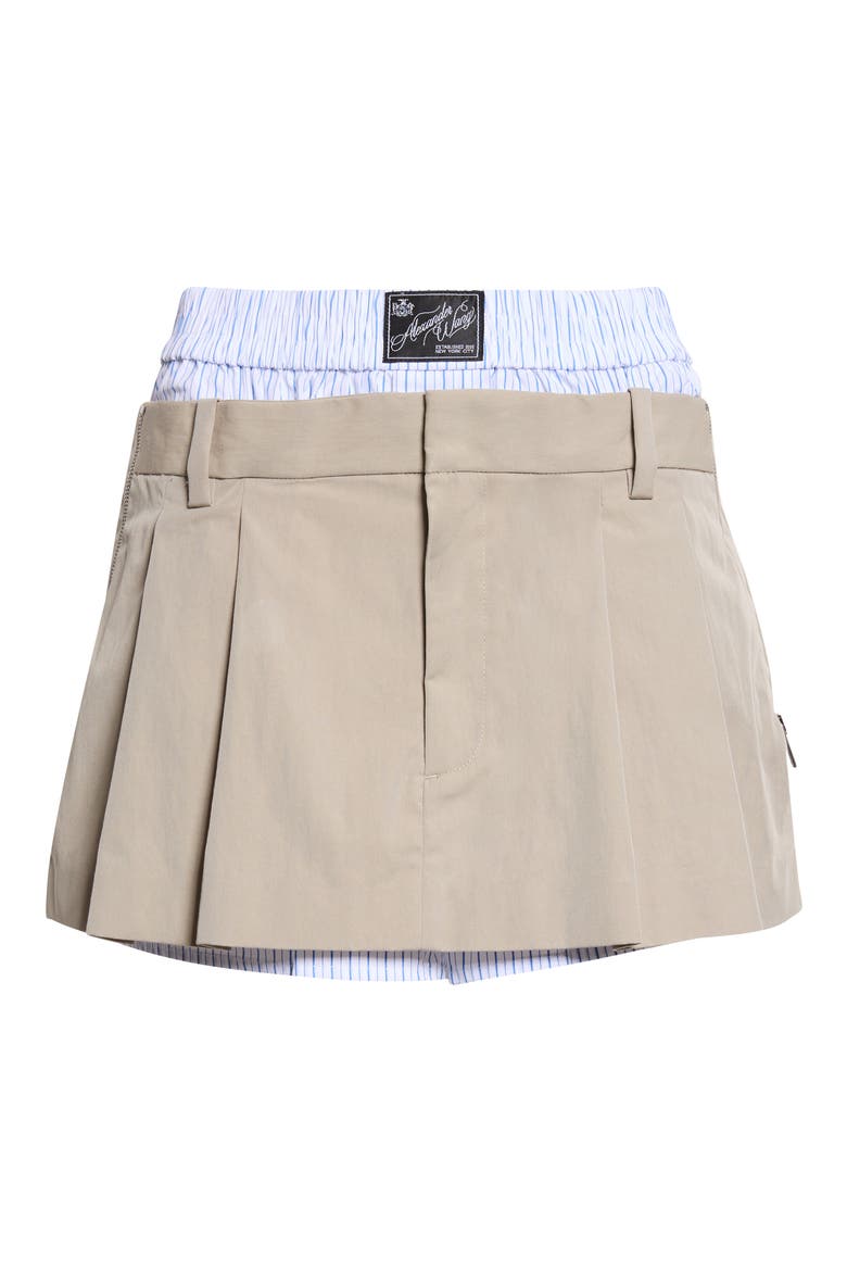 Prestyled Pleated Miniskort, Alternate, color, STONE